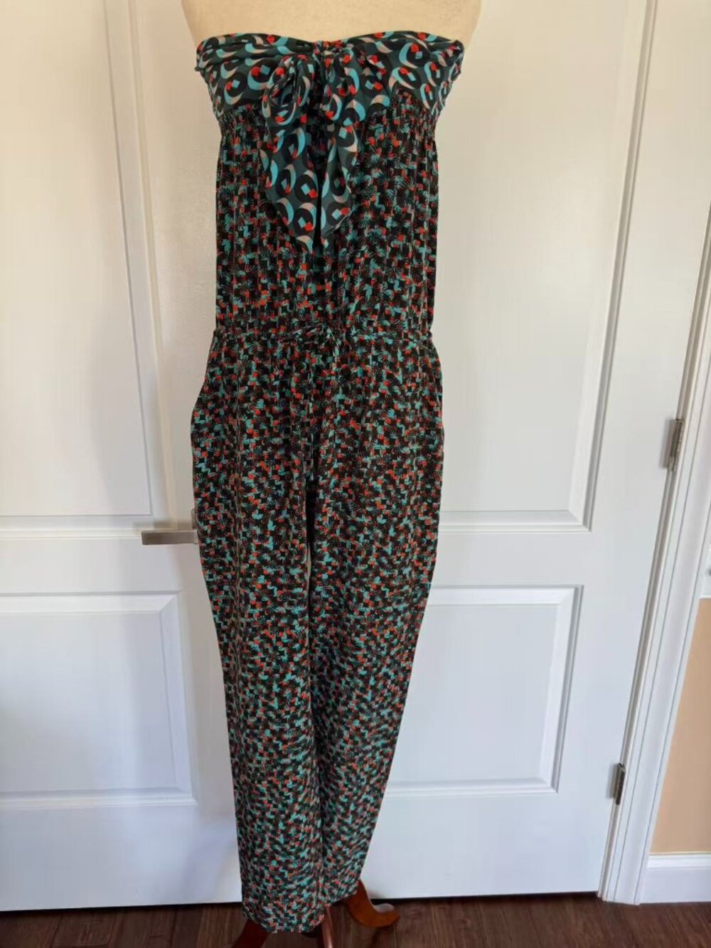 Vanessa Bruno Silk tube-top Jumpsuit, Sz 38